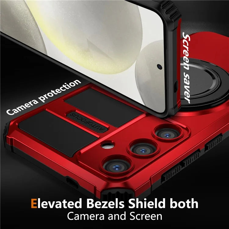For Samsung Galaxy S24+ Case Compatible with MagSafe Rotary Kickstand Anti-Drop TPU+PC Phone Cover