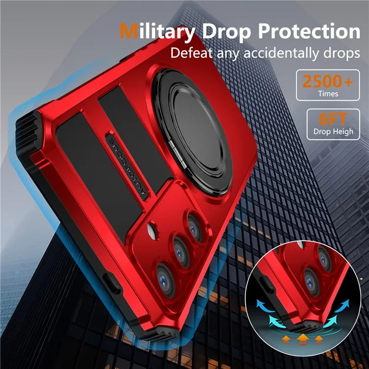 For Samsung Galaxy S24+ Case Compatible with MagSafe Rotary Kickstand Anti-Drop TPU+PC Phone Cover