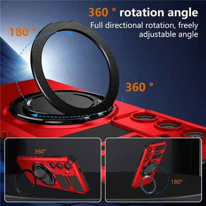 For Samsung Galaxy S24+ Case Compatible with MagSafe Rotary Kickstand Anti-Drop TPU+PC Phone Cover