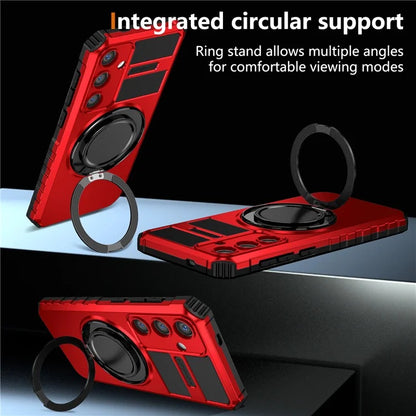 For Samsung Galaxy S24+ Case Compatible with MagSafe Rotary Kickstand Anti-Drop TPU+PC Phone Cover