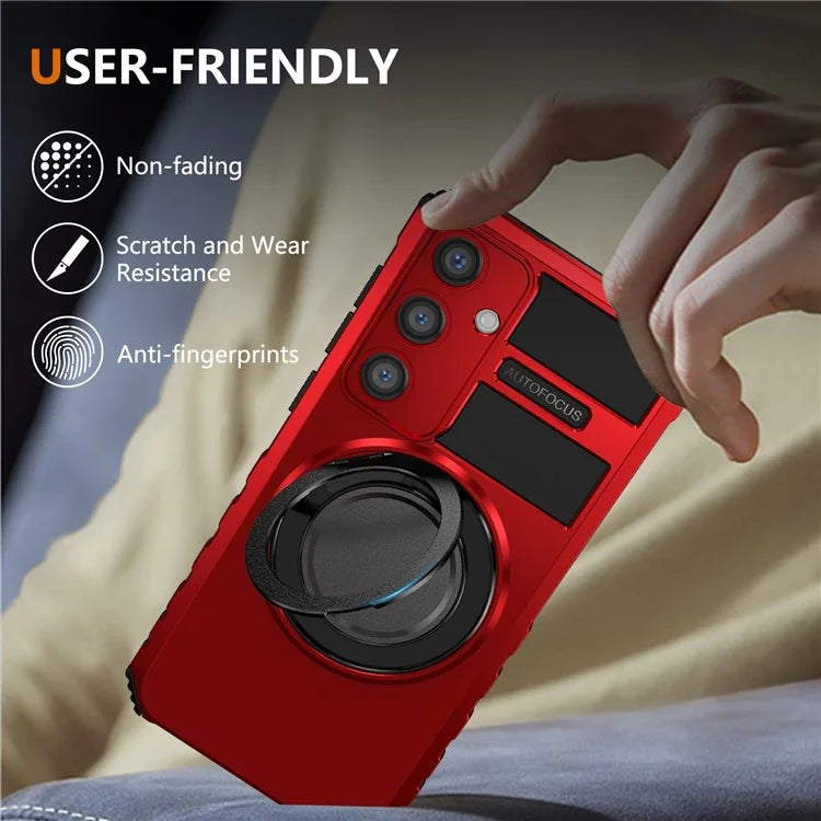 For Samsung Galaxy S24+ Case Compatible with MagSafe Rotary Kickstand Anti-Drop TPU+PC Phone Cover