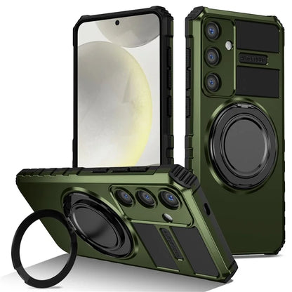 For Samsung Galaxy S24+ Case Compatible with MagSafe Rotary Kickstand Anti-Drop TPU+PC Phone Cover