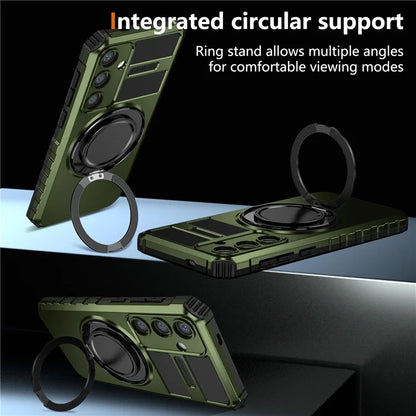 For Samsung Galaxy S24+ Case Compatible with MagSafe Rotary Kickstand Anti-Drop TPU+PC Phone Cover