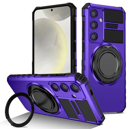 For Samsung Galaxy S24+ Case Compatible with MagSafe Rotary Kickstand Anti-Drop TPU+PC Phone Cover