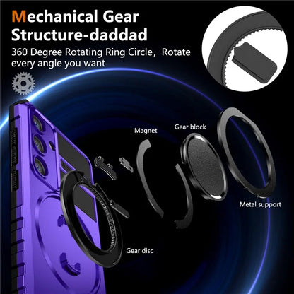 For Samsung Galaxy S24+ Case Compatible with MagSafe Rotary Kickstand Anti-Drop TPU+PC Phone Cover