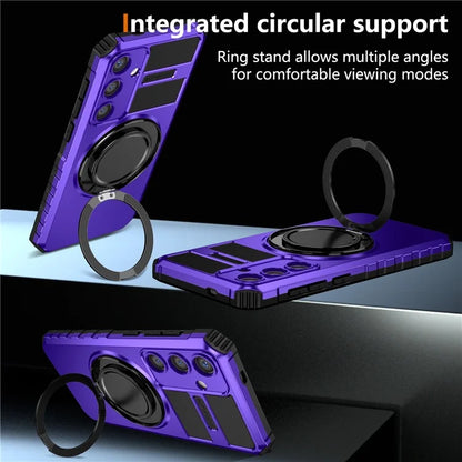 For Samsung Galaxy S24+ Case Compatible with MagSafe Rotary Kickstand Anti-Drop TPU+PC Phone Cover