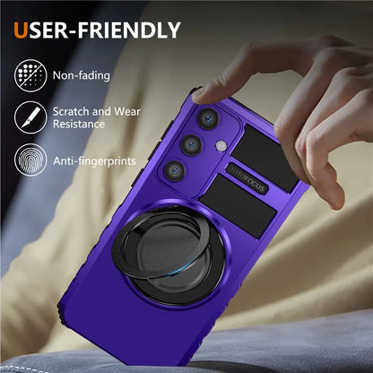 For Samsung Galaxy S24+ Case Compatible with MagSafe Rotary Kickstand Anti-Drop TPU+PC Phone Cover