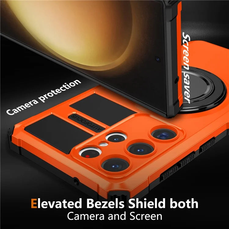 For Samsung Galaxy S23 Ultra Case Compatible with MagSafe Rotary Kickstand Anti-Drop TPU+PC Phone Cover