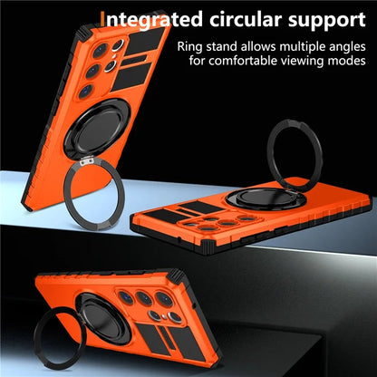 For Samsung Galaxy S23 Ultra Case Compatible with MagSafe Rotary Kickstand Anti-Drop TPU+PC Phone Cover
