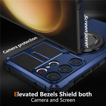 For Samsung Galaxy S23 Ultra Case Compatible with MagSafe Rotary Kickstand Anti-Drop TPU+PC Phone Cover