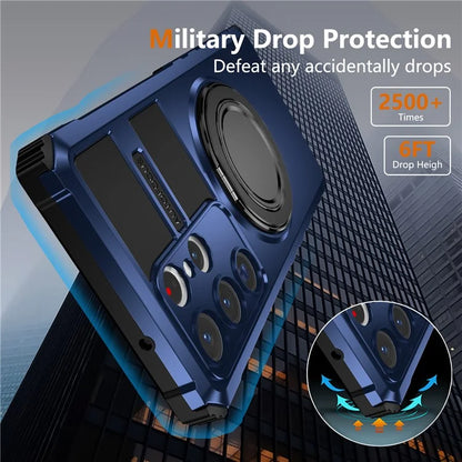 For Samsung Galaxy S23 Ultra Case Compatible with MagSafe Rotary Kickstand Anti-Drop TPU+PC Phone Cover