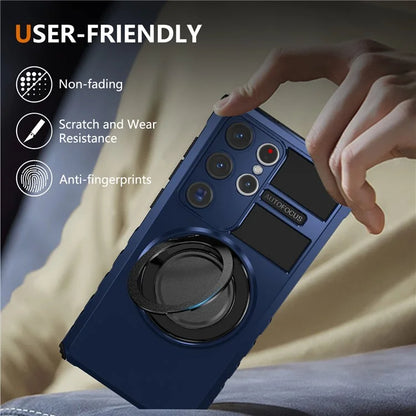 For Samsung Galaxy S23 Ultra Case Compatible with MagSafe Rotary Kickstand Anti-Drop TPU+PC Phone Cover