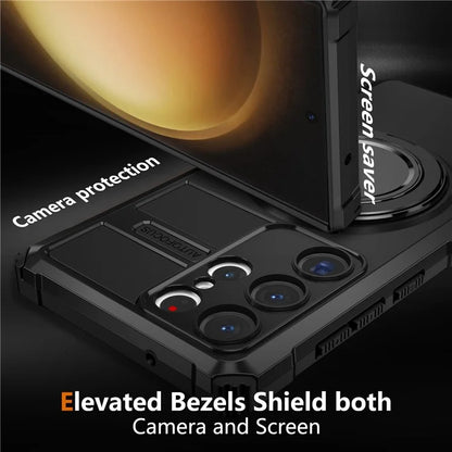 For Samsung Galaxy S23 Ultra Case Compatible with MagSafe Rotary Kickstand Anti-Drop TPU+PC Phone Cover
