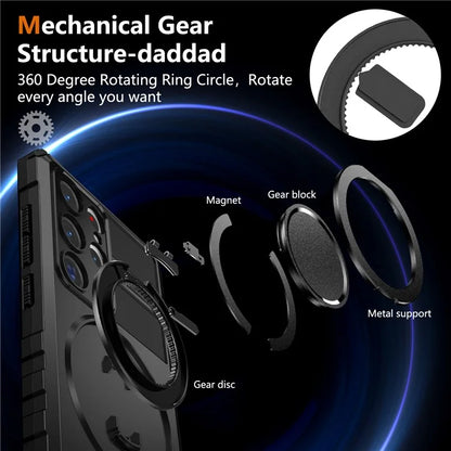 For Samsung Galaxy S23 Ultra Case Compatible with MagSafe Rotary Kickstand Anti-Drop TPU+PC Phone Cover