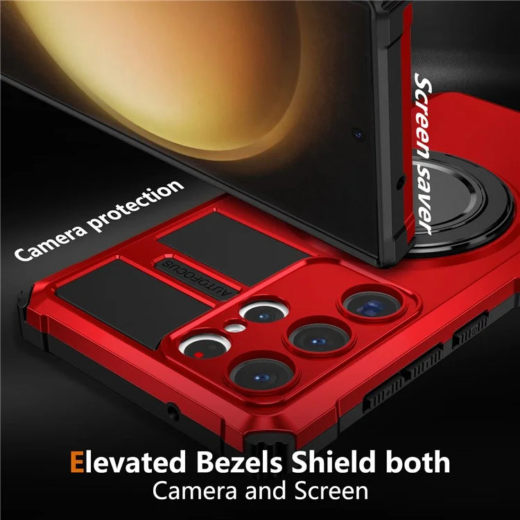 For Samsung Galaxy S23 Ultra Case Compatible with MagSafe Rotary Kickstand Anti-Drop TPU+PC Phone Cover