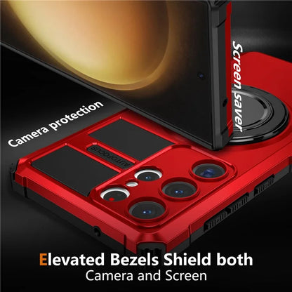 For Samsung Galaxy S23 Ultra Case Compatible with MagSafe Rotary Kickstand Anti-Drop TPU+PC Phone Cover