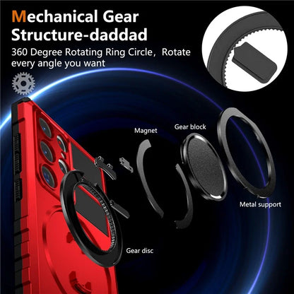 For Samsung Galaxy S23 Ultra Case Compatible with MagSafe Rotary Kickstand Anti-Drop TPU+PC Phone Cover