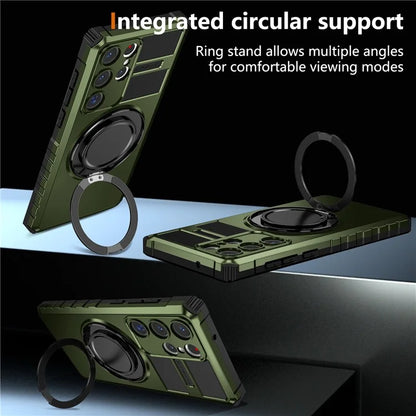For Samsung Galaxy S23 Ultra Case Compatible with MagSafe Rotary Kickstand Anti-Drop TPU+PC Phone Cover