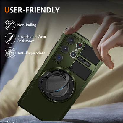 For Samsung Galaxy S23 Ultra Case Compatible with MagSafe Rotary Kickstand Anti-Drop TPU+PC Phone Cover