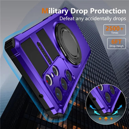 For Samsung Galaxy S23 Ultra Case Compatible with MagSafe Rotary Kickstand Anti-Drop TPU+PC Phone Cover