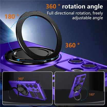 For Samsung Galaxy S23 Ultra Case Compatible with MagSafe Rotary Kickstand Anti-Drop TPU+PC Phone Cover