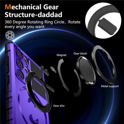 For Samsung Galaxy S23 Ultra Case Compatible with MagSafe Rotary Kickstand Anti-Drop TPU+PC Phone Cover