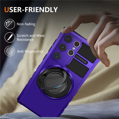 For Samsung Galaxy S23 Ultra Case Compatible with MagSafe Rotary Kickstand Anti-Drop TPU+PC Phone Cover