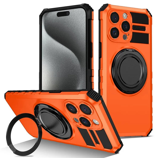 For iPhone 13 Pro Case Compatible with MagSafe Rotary Kickstand Anti-Drop TPU+PC Phone Cover