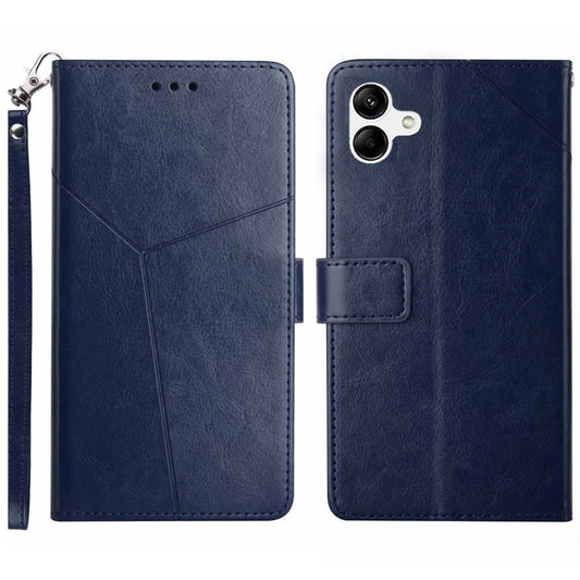 HT01 For Samsung Galaxy A06 Case Leather Phone Cover Y-Shaped Lines Imprint