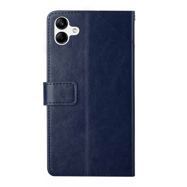 HT01 For Samsung Galaxy A06 Case Leather Phone Cover Y-Shaped Lines Imprint
