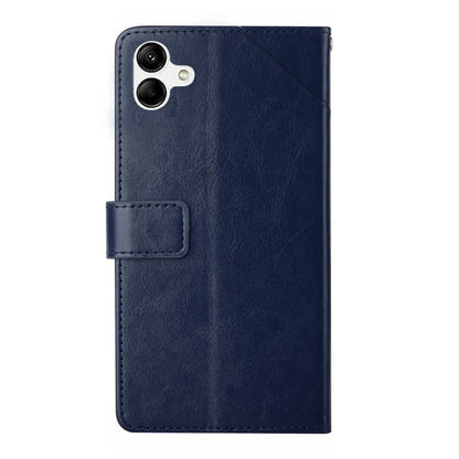HT01 For Samsung Galaxy A06 Case Leather Phone Cover Y-Shaped Lines Imprint