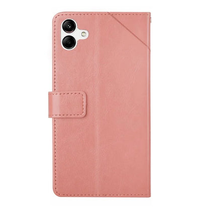 HT01 For Samsung Galaxy A06 Case Leather Phone Cover Y-Shaped Lines Imprint
