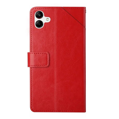 HT01 For Samsung Galaxy A06 Case Leather Phone Cover Y-Shaped Lines Imprint