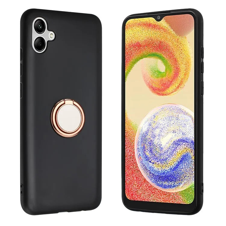 For Samsung Galaxy A06 Case Ring Kickstand Matte Soft TPU Phone Cover
