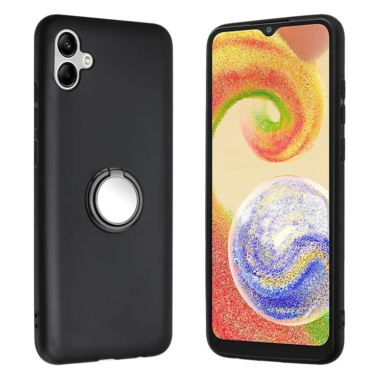 For Samsung Galaxy A06 Case Ring Kickstand Matte Soft TPU Phone Cover