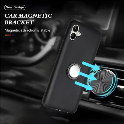 For Samsung Galaxy A06 Case Ring Kickstand Matte Soft TPU Phone Cover