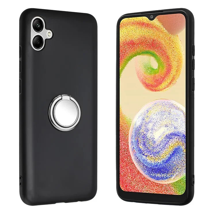 For Samsung Galaxy A06 Case Ring Kickstand Matte Soft TPU Phone Cover