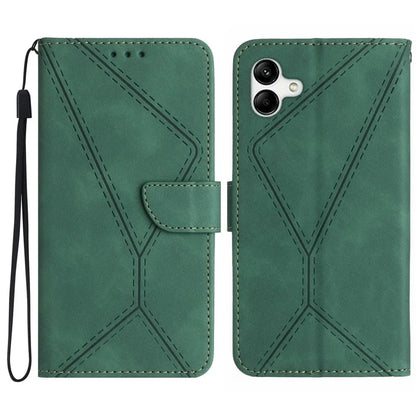 HT05 For Samsung Galaxy A06 Case Skin-Touch Lines PU Leather Phone Cover