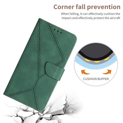 HT05 For Samsung Galaxy A06 Case Skin-Touch Lines PU Leather Phone Cover