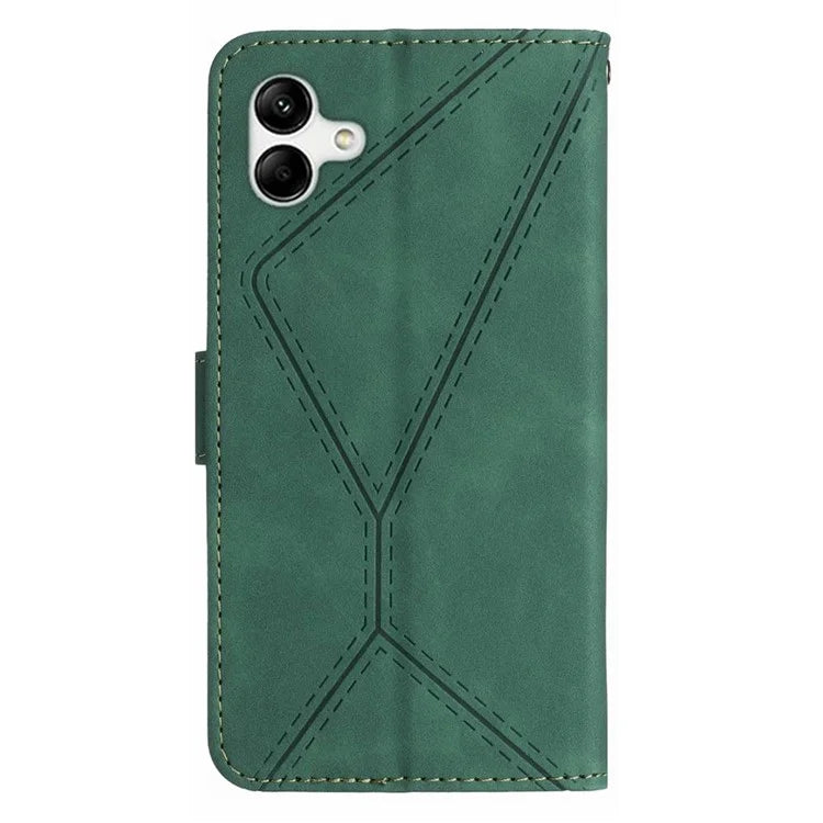 HT05 For Samsung Galaxy A06 Case Skin-Touch Lines PU Leather Phone Cover