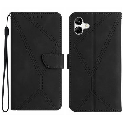 HT05 For Samsung Galaxy A06 Case Skin-Touch Lines PU Leather Phone Cover