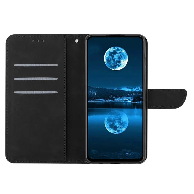 HT05 For Samsung Galaxy A06 Case Skin-Touch Lines PU Leather Phone Cover