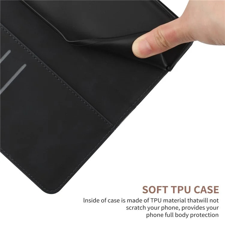 HT05 For Samsung Galaxy A06 Case Skin-Touch Lines PU Leather Phone Cover