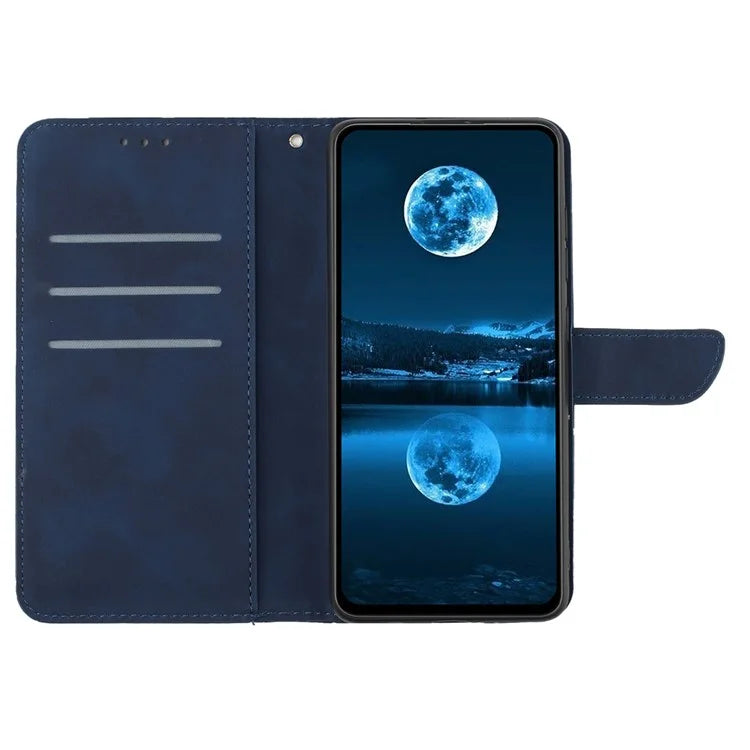 HT05 For Samsung Galaxy A06 Case Skin-Touch Lines PU Leather Phone Cover