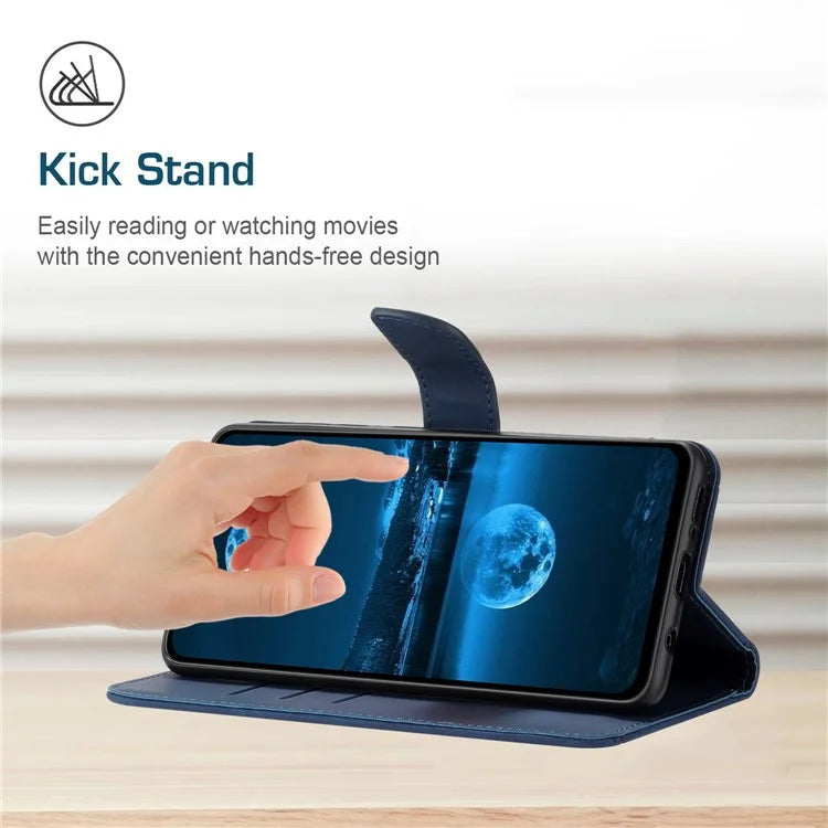 HT05 For Samsung Galaxy A06 Case Skin-Touch Lines PU Leather Phone Cover