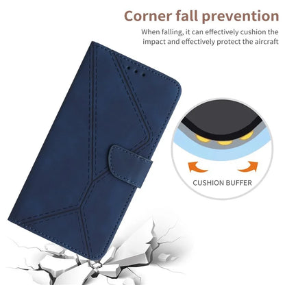 HT05 For Samsung Galaxy A06 Case Skin-Touch Lines PU Leather Phone Cover