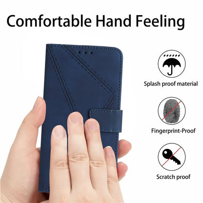 HT05 For Samsung Galaxy A06 Case Skin-Touch Lines PU Leather Phone Cover