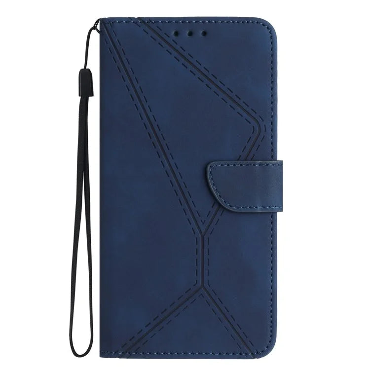 HT05 For Samsung Galaxy A06 Case Skin-Touch Lines PU Leather Phone Cover
