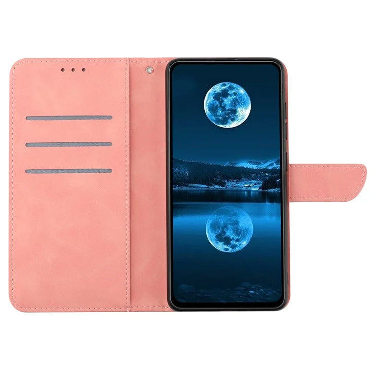 HT05 For Samsung Galaxy A06 Case Skin-Touch Lines PU Leather Phone Cover