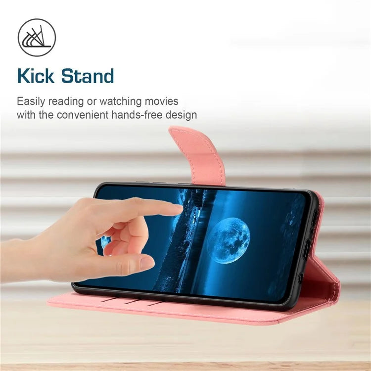HT05 For Samsung Galaxy A06 Case Skin-Touch Lines PU Leather Phone Cover